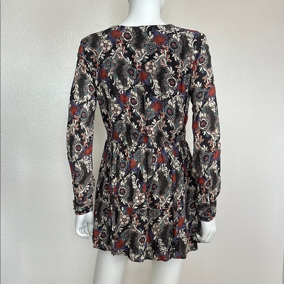 Free People Black Graphic Long Sleeve Mini Dress - Picture 11 of 16